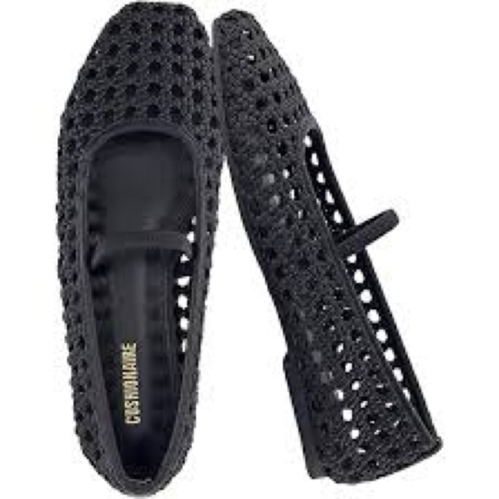 NWT Cushionaire basket weave Mary Jane ballet flats black size 8